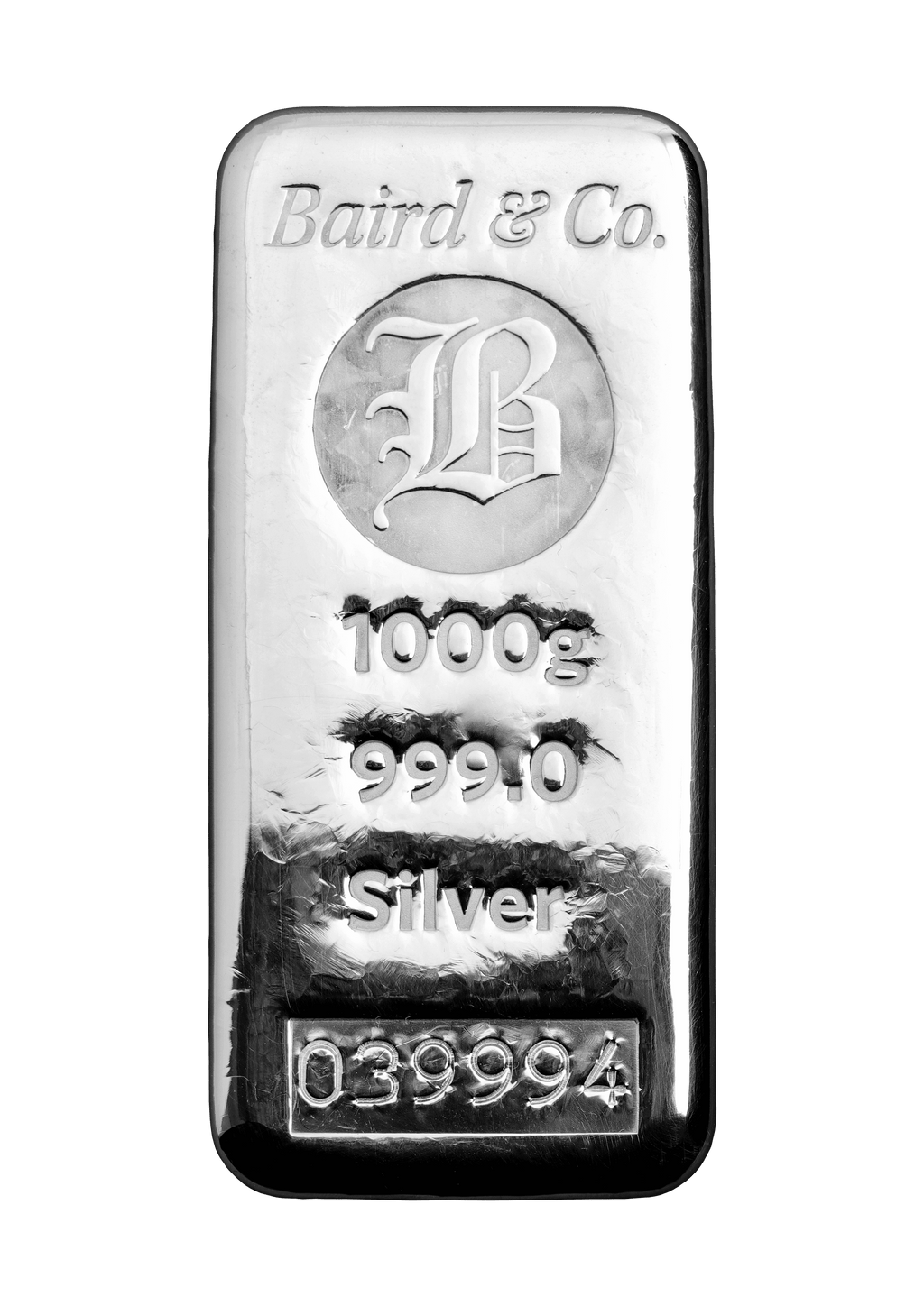 1kg Cast Silver Bar 999.0 Fine