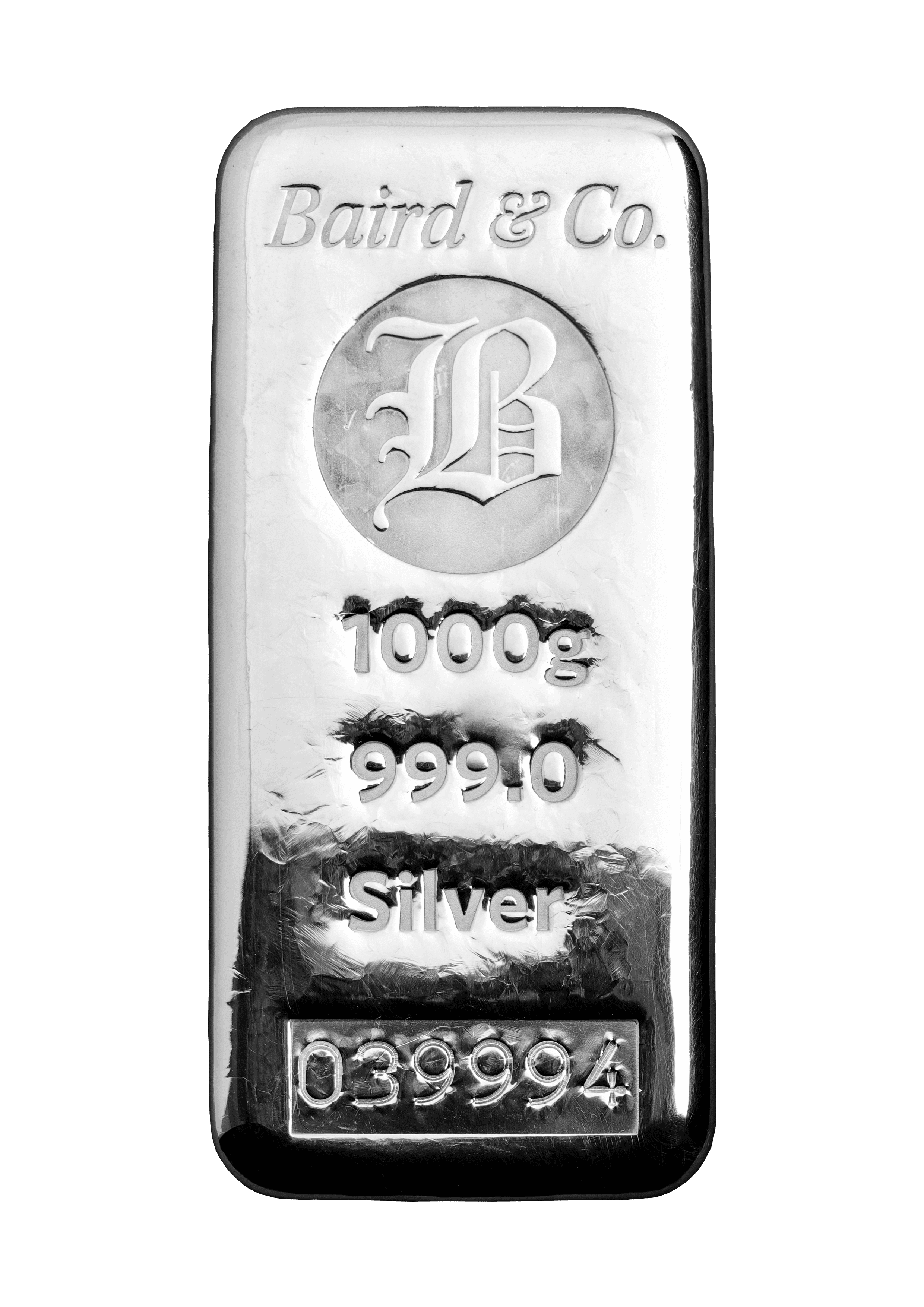1kg Cast Silver Bar 999.0 Fine