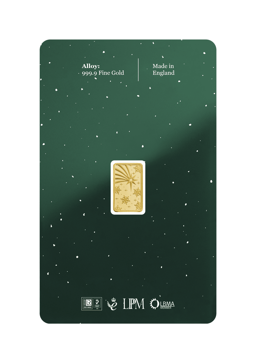 1gr Minted Christmas Gold Bar 999.9 Fine