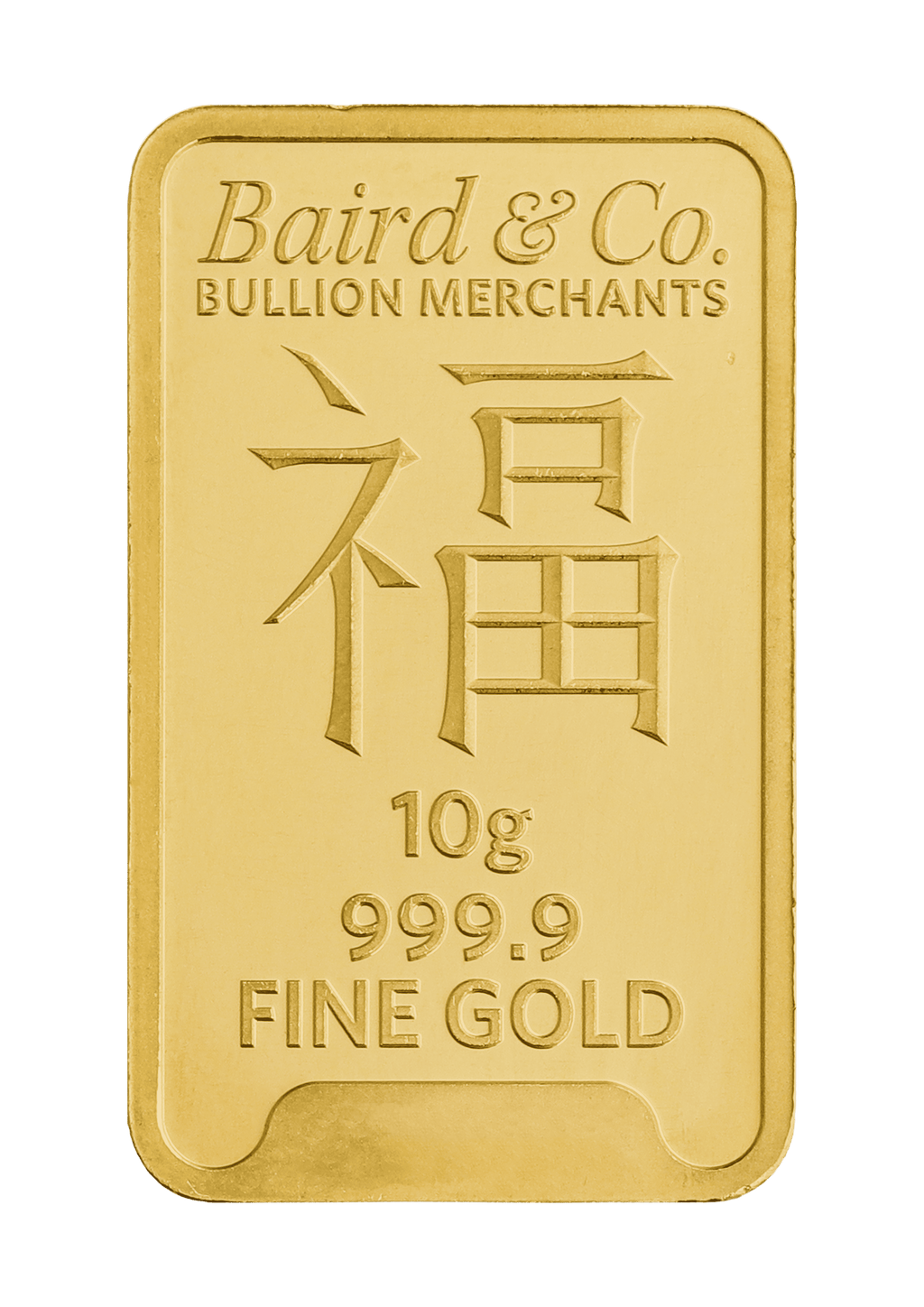 10g Gold Bar Minted Lunar Year Of The Dragon 9999