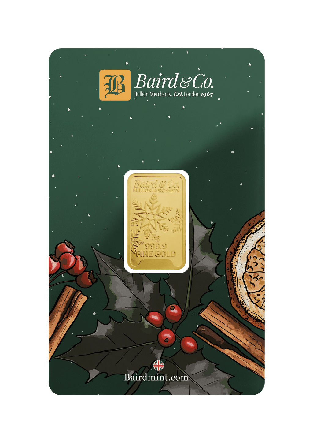5gr Minted Christmas Gold Bar 999.9 Fine