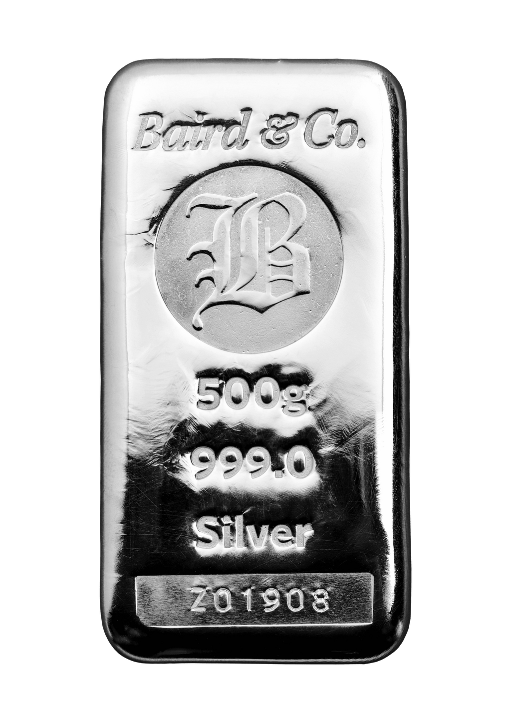 500gr Cast Silver Bar 999.0 Fine