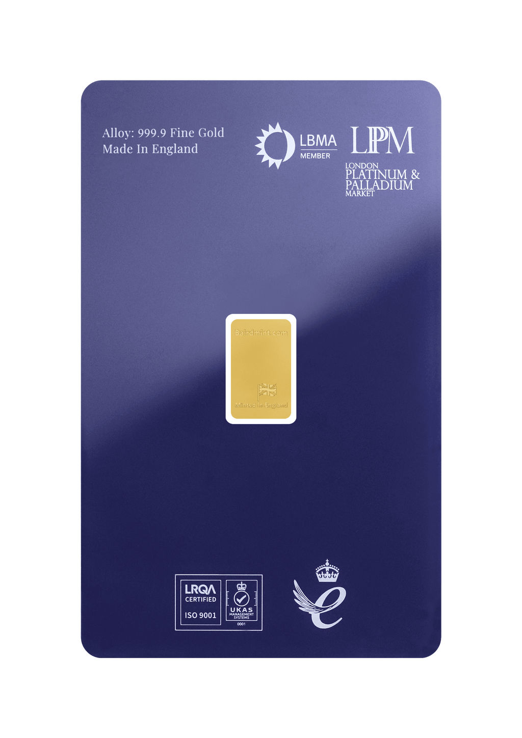 1gr MINTED Gold Bar .9999 Fine