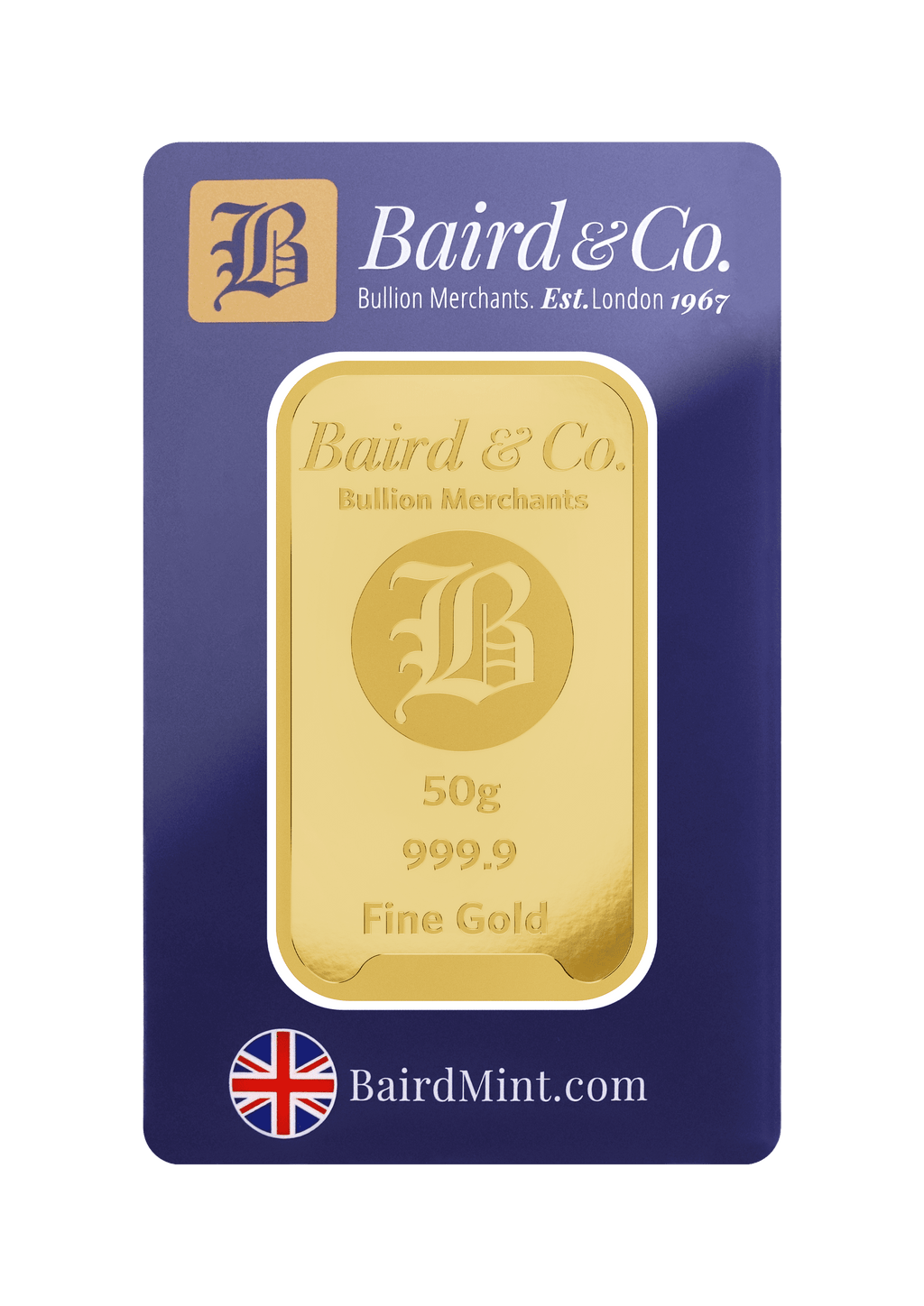 50gr MINTED Gold Bar .9999 Fine