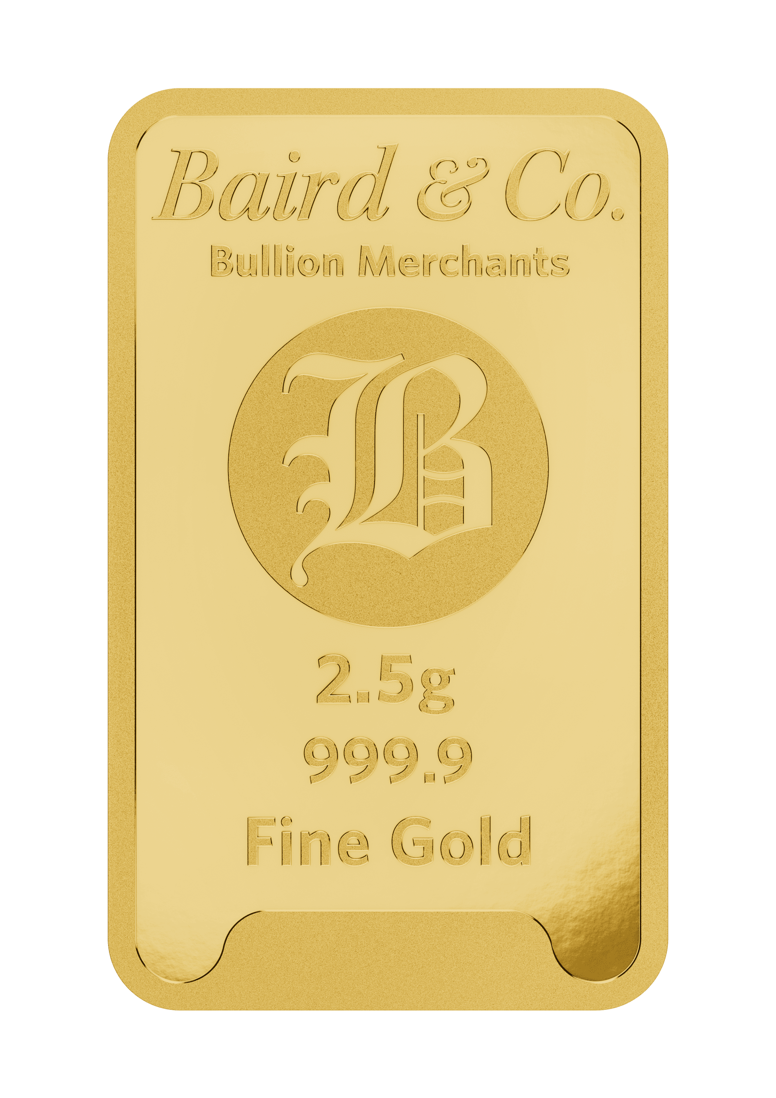 2.5gr MINTED Gold Bar .9999 Fine