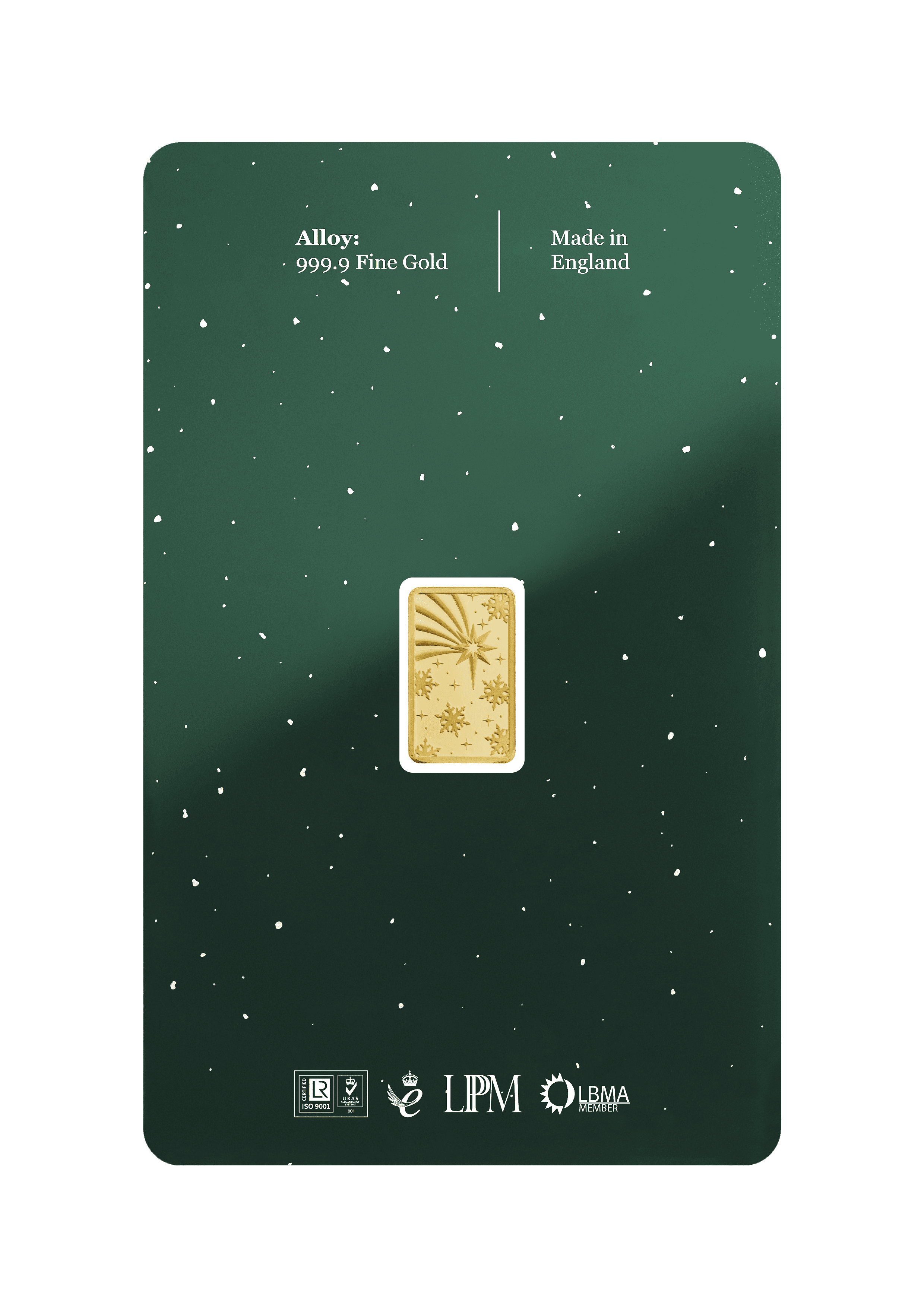 1gr Minted Christmas Gold Bar 999.9 Fine