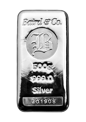 500gr Cast Silver Bar 999.0 Fine